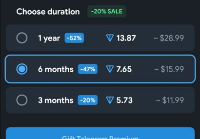 امکان خرید اشتراک پریمیوم تلگرام با استفاده از تون کوین فراهم شد